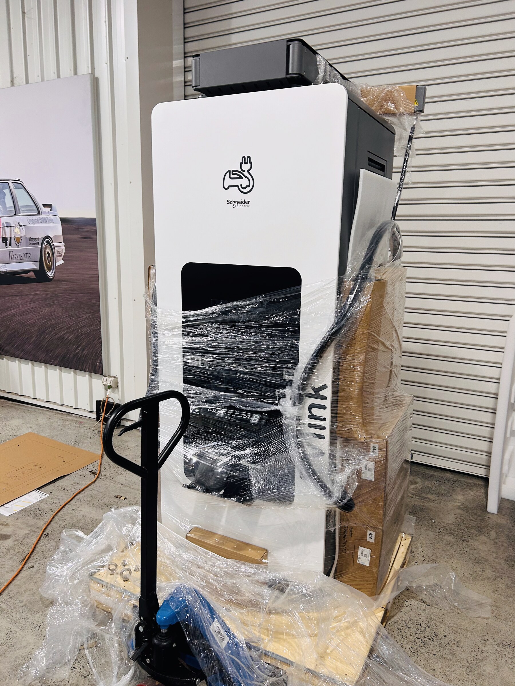 EV charger installation in progress at BMW Motorline Brisbane by Hexar Solutions