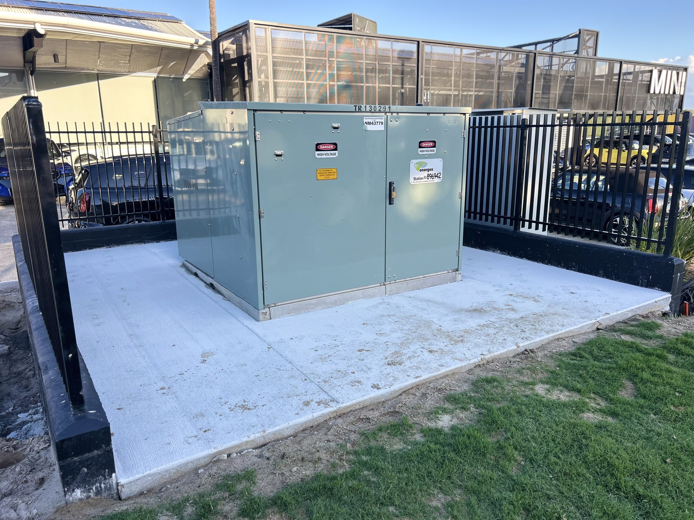 Schneider EV DC fast charger installation at BMW Motorline Brisbane by Hexar Solutions