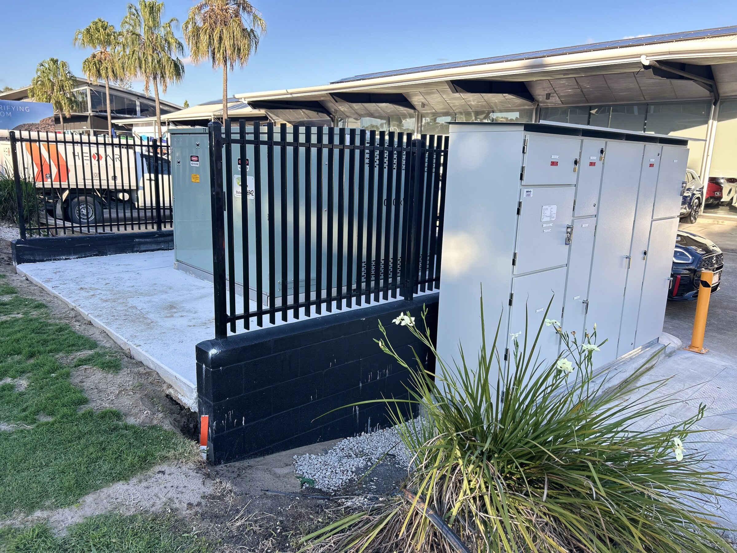Schneider EVlink DC pedestal charger installed at BMW Motorline Brisbane dealership